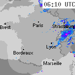 Image radar des précipitations France 07:40 UTC