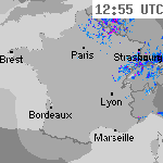 Image radar des précipitations France 14:25 UTC