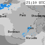 Image radar des précipitations France 22:40 UTC
