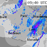 Image radar des précipitations France 11:10 UTC