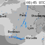 Image radar des pr&eacute;cipitations France 10:05 UTC
