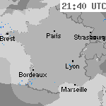 Image radar des pr&eacute;cipitations France 23:10 UTC