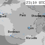 Image radar des pr&eacute;cipitations France 00:40 UTC