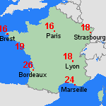 Pr&eacute;visions lun, 20.04. France
