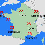 Pr&eacute;visions ven, 18.09. France