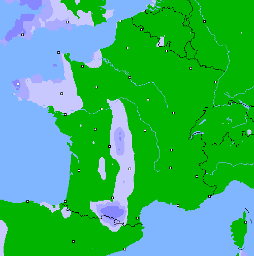 Pr&eacute;cipitations (24 h) France