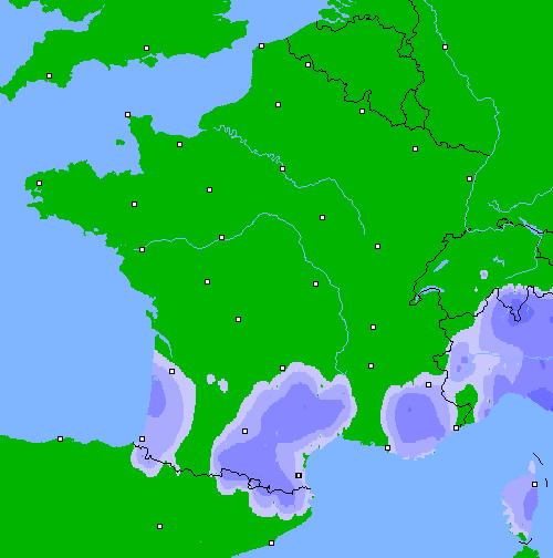 Pr&eacute;cipitations (24 h) France