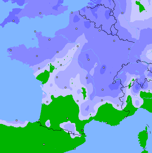 Pr&eacute;cipitations (24 h) France