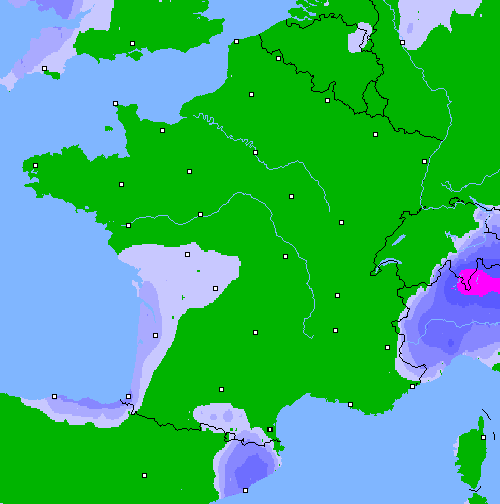 Pr&eacute;cipitations (24 h) France